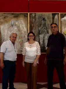 La prof. Castiglione al centro con Enzo Brai e Manlio Geraci